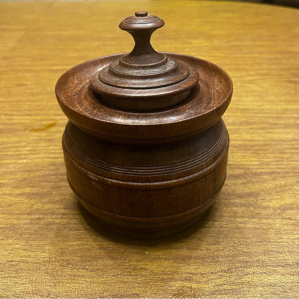 Vintage Handcrafted Solid Ebony Wooden Trinket Box